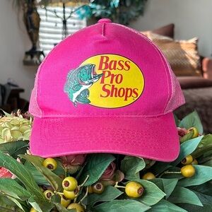Bass Pro Shops Mesh Trucker Cap Pink Adjustable Fishing Hat Outdoor Girly
